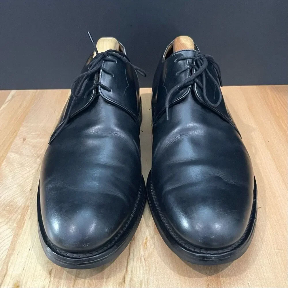 Sanders of England DIPLOMAT Collection BUDAPEST Black Leather plain Toe Oxford.